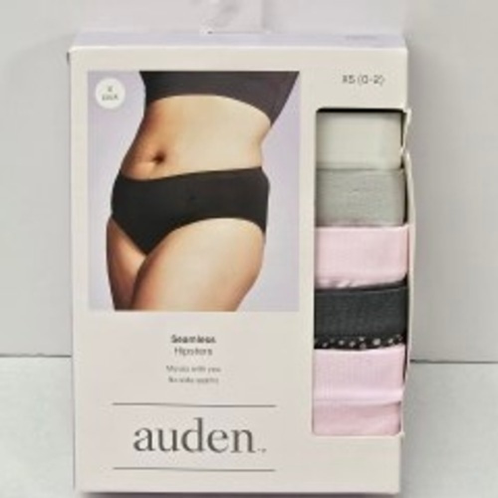 Auden Women's Seamless Hipsters 6 Pack Panties Size XS 0-2 Black Grey Pink Multi